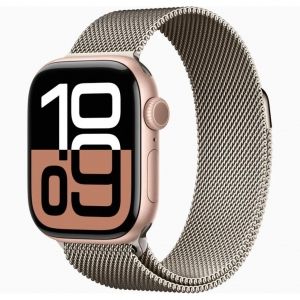 Watch 42mm Rose Gold Aluminium Case with Natural Milanese Loop (MWWY3/MXMM3) Series 10 LTE
