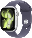 Watch 46mm Silver Aluminium Case with Purple Fog Sport Band - S/M (MEV94) Series 11
