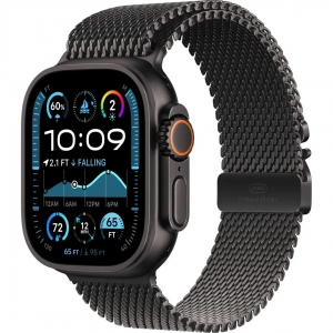 Watch Ultra 2 49mm Black Titanium Case w. Black Titanium Milanese Loop - S (MX4W3) OPEN BOX